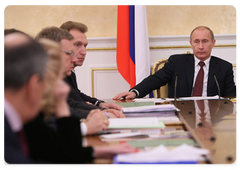 Prime Minister Vladimir Putin holding a meeting of the Government Presidium|5 march, 2009|17:00