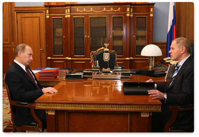 Prime Minister Vladimir Putin met with Head of the Federal Agency for Fisheries Andrei Krainy