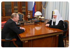 Председатель Правительства В.В.Путин встретился с Патриархом Московским и всея Руси Кириллом|1 апреля, 2009|19:56