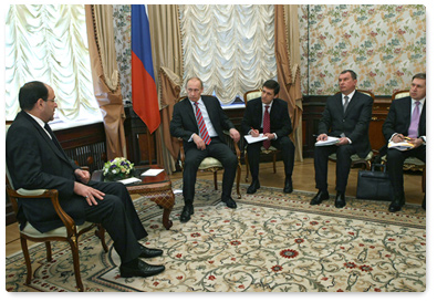 Prime Minister Vladimir Putin met the Prime Minister of Iraq, Nouri al-Maliki