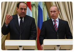 The Russian Prime Minister Vladimir Putin and Iraqi Prime Minister Nuri al-Maliki have issued a statement for the press on the results of the Russian-Iraqi intergovernmental talks|10 april, 2009|15:29