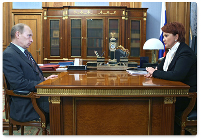 Prime Minister Vladimir Putin held a meeting with Agriculture Minister Yelena Skrynnik