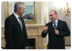 Prime Minister Vladimir Putin met with Stanislaw Tillich, Minister-President of Saxony, Germany|21 april, 2009|15:10