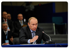 Prime Minister Vladimir Putin addressed the meeting of the SME Forum|22 april, 2009|15:10