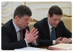 Deputy Prime Ministers Dmitry Kozak and Alexander Zhukov at the meeting of the Government Presidium|23 april, 2009|16:23