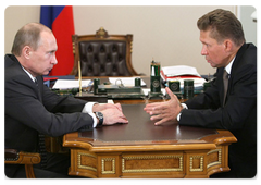 Vladimir Putin had a working meeting with Gazprom CEO Alexei Miller|3 april, 2009|14:42