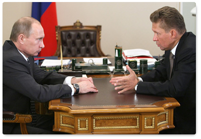 Vladimir Putin had a working meeting with Gazprom CEO Alexei Miller