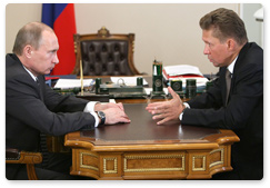 Vladimir Putin had a working meeting with Gazprom CEO Alexei Miller