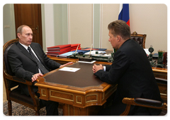 Vladimir Putin had a working meeting with Gazprom CEO Alexei Miller|3 april, 2009|14:42