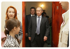 Prime Minister Vladimir Putin visiting the Astrakhan centre to see dilapidated residential houses and old barracks|30 april, 2009|17:48