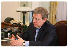 Minister of Finance Alexey Kudrin meeting with Vladimir Putin|4 april, 2009|12:00