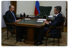 Prime Minister Vladimir Putin met with Astrakhan Region Governor Alexander Zhilkin