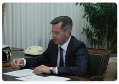 Astrakhan Governor Alexander Zhilkin meeting with Prime Minister Vladimir Putin|30 april, 2009|20:59