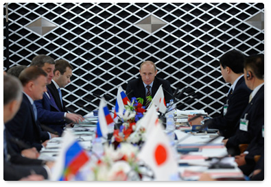 Russian Prime Minister Vladimir Putin attended a conference of Russian and Japanese governors
