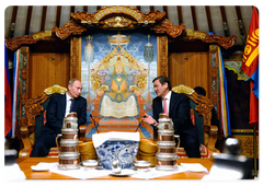 Председатель Правительства Российской Федерации встретился с Президентом Монголии Н.Энхбаяром|13 мая, 2009|12:10