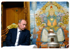 Председатель Правительства Российской Федерации встретился с Президентом Монголии Н.Энхбаяром|13 мая, 2009|12:10