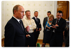 Prime Minister Vladimir Putin answered questions from Russian journalists at the end of his visit to Mongolia
