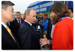 В.В.Путин принял участие в церемонии старта международной научной экспедиции «По следам Великого шелкового пути» в Улан-Баторе
