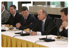 Prime Minister Vladimir Putin meeting with members of the IOC Coordination Commission during its second inspection of Sochi|14 may, 2009|12:10