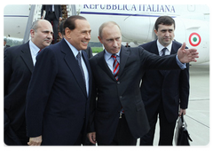 Prime Minister Vladimir Putin meeting with his Italian counterpart Silvio Berlusconi in Sochi|15 may, 2009|19:19