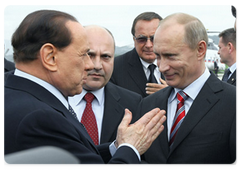 Prime Minister Vladimir Putin meeting with his Italian counterpart Silvio Berlusconi in Sochi|15 may, 2009|19:19