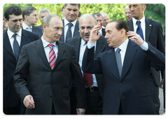 Prime Minister Vladimir Putin meeting with his Italian counterpart Silvio Berlusconi in Sochi|15 may, 2009|21:20