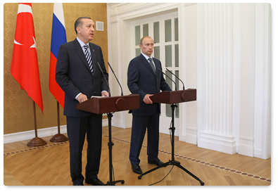 Prime Minister Vladimir Putin and the Prime Minister of Turkey, Recep Tayyip Erdogan, held a joint press conference following their talks in Sochi