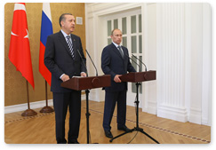 В.В.Путин и Премьер-министр Турции Р.Эрдоган провели по итогам своих переговоров в Сочи совместную пресс-конференцию