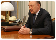 Ryazan Governor Oleg Kovalev meeting with Prime Minister Vladimir Putin|19 may, 2009|11:00