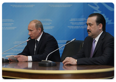 Prime Minister Vladimir Putin and his Kazakh counterpart Karim Masimov made statements for the press on bilateral talks|21 may, 2009|12:15
