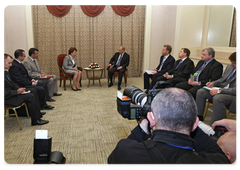 Prime Minister Vladimir Putin during a meeting with Acting Prime Minister of Moldova Zinaida Greceanii in Astana|22 may, 2009|13:55