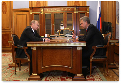 Prime Minister Vladimir Putin held a meeting with Trade and Industry Minister Viktor Khristenko