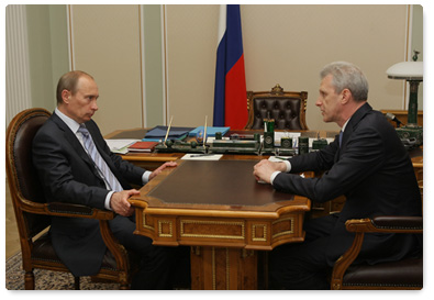 Prime Minister Vladimir Putin held a meeting with Minister of Education and Science Andrei Fursenko