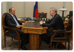 Prime Minister Vladimir Putin during a meeting with Minister of Education and Science Andrei Fursenko|4 may, 2009|10:59