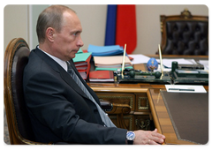 Prime Minister Vladimir Putin meeting with Sergei Stepashin, the Chairman of the Audit Chamber|6 may, 2009|16:22