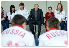 Prime Minister Vladimir Putin met with the winners of the Fourth Winter Student Games