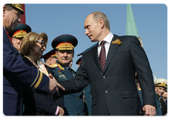 Prime Minister Vladimir Putin attended the Victory Day parade on Red Square celebrating the 64th anniversary of victory in the Second World War|9 may, 2009|13:16