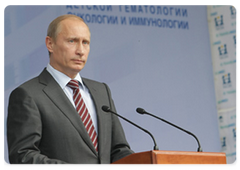 Prime Minister Vladimir Putin and German Vice Chancellor and Foreign Minister Frank-Walter Steinmeier visited the construction site of the Federal Research and Clinical Centre of Pediatric Hematology, Oncology and Immunology|10 june, 2009|19:28