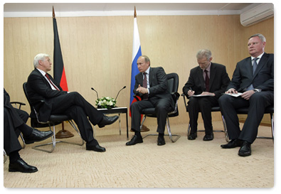 Prime Minister Vladimir Putin meet with German Vice Chancellor and Foreign Minister Frank-Walter Steinmeier