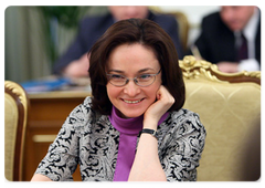 Minister of Economic Development Elvira Nabiullina at a Government Presidium meeting|15 june, 2009|17:19