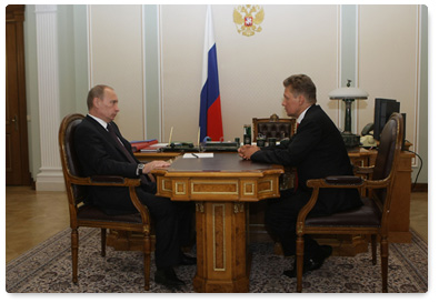 Prime Minister Vladimir Putin met with Gazprom CEO Alexei Miller