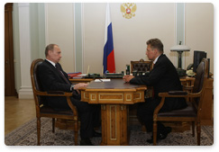 Prime Minister Vladimir Putin met with Gazprom CEO Alexei Miller