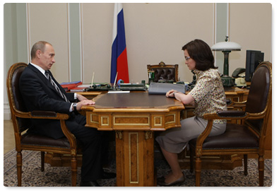 Prime Minister Vladimir Putin held a working meeting with Economic Development Minister Elvira Nabiullina