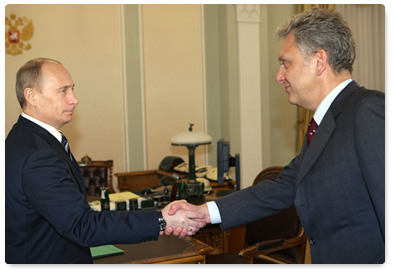 Prime Minister Vladimir Putin held a working meeting with Minister of Industry and Trade Viktor Khristenko