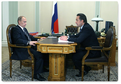 Prime Minister Vladimir Putin met with the Minister of Sports, Tourism, and Youth Policy, Vitaly Mutko