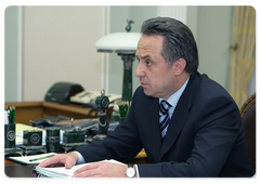 Minister of Sports, Tourism, and Youth Policy Vitaly Mutko at a meeting with Prime Minister Vladimir Putin|18 june, 2009|16:11