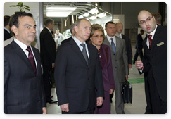 Prime Minister Vladimir Putin attended the inauguration of Nissan’s Russian plant