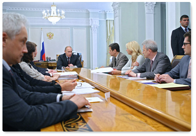 Prime Minister Vladimir Putin chaired a meeting on economic issues