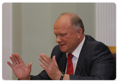 Leader of the CPRF in the State Duma, Gennady Zyuganov during a meeting with Prime Minister Vladimir Putin|28 june, 2009|21:08