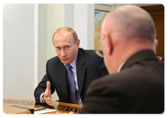 Prime Minister Vladimir Putin chairing the meeting on the progress of work undertaken by Olympstroi|6 june, 2009|16:20